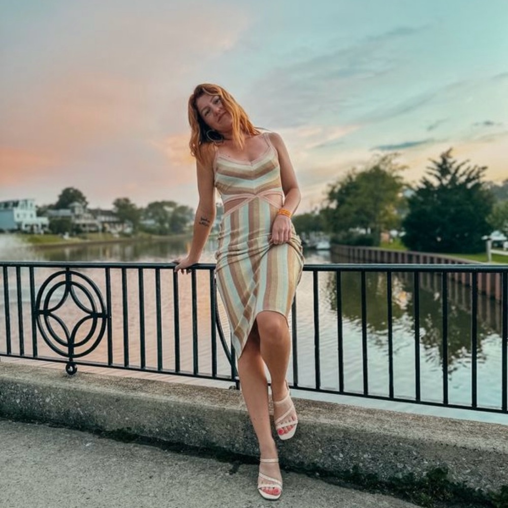 Altard state cutout shimmer dress